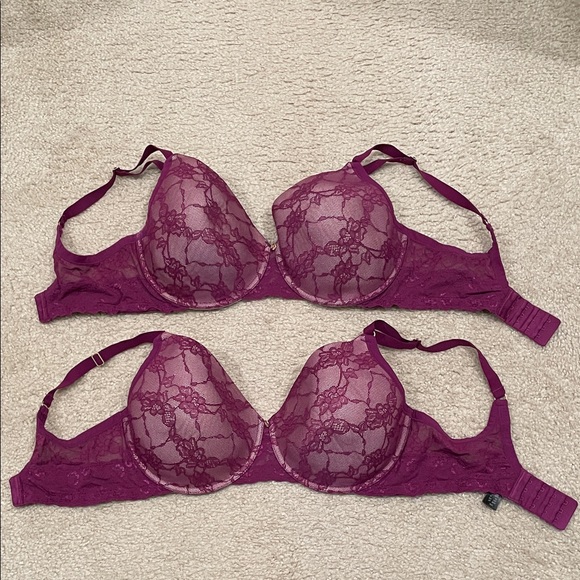 Natori Other - 2 Preowned Natori Elegant Lace Bras purple 36F